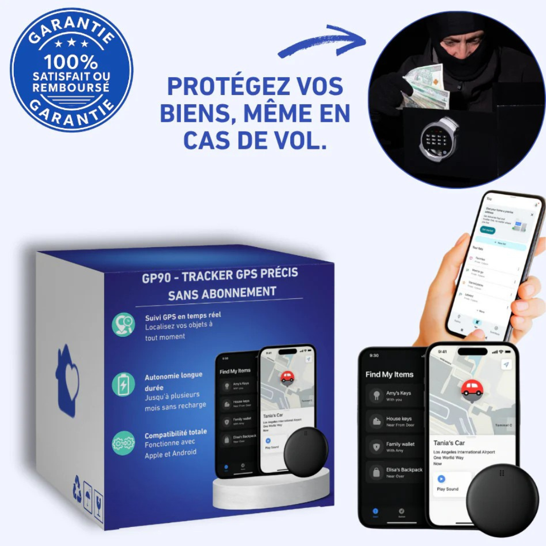 GP90 – Tracker GPS précis sans abonnement (android/apple)